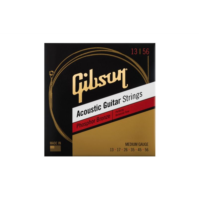 Набор струн GIBSON SAG-PB13 PHOSPHOR BRONZE ACOUSTIC GUITAR STRINGS 13-56 MEDIUM
